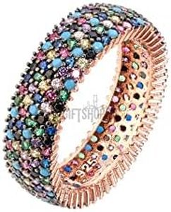 Special Design 5 Lines Multistone Turkish Handmade Jewelry Amethyst Pink Ruby Turquoise Sapphire Citrine Topaz Stone 925 Sterling Silver Band Ring All Size