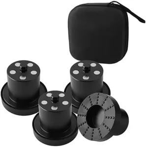 Tesmirror Jack Puck for Rivan R1s R1t Lifting Jack Pads Compatible with Rivian R1t R1s Accessories Floor Jack Lifting Magnetic Jack Puck for R1S/R1T 4 Packs with Zippered Case 4 Gen - Black