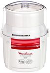 Moulinex AD5601 Moulinette Chopper, 800 W, Chopping, Mixing and Short, System 1-2 - 3 Quick Operation, Stainless Steel Blade, White and Red, Black