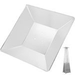 HQQ outdoor Patio Heater Heat Shield, Square Aluminum Heat Reflector Shield Replacement Top Parts for 4-Sided Glass Tube Outdoor Heaters (3 Pre-Drilled Holes Distance 2 3/4 Inches)