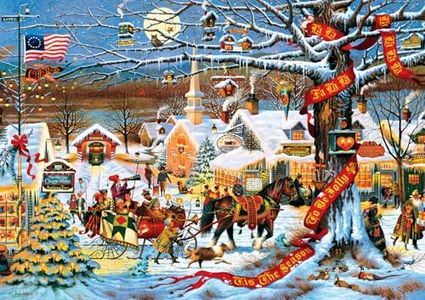 Buffalo Games - Charles Wysocki - Small Town Christmas - 300 Piece Jigsaw Puzzle for Adults Challenging Puzzle Perfect for Game Nights - Finished Puzzle Size is 21.25 x 15.00