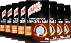 Harpic Power Plus Deep Cleaning Toilet Tablets, Original Scent, 6 Tablets, Deep Clean Without Scrubbing, Removes 100% Limescale, Toilet Cleaner | Pack of 8
