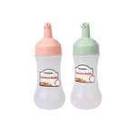 TOMATUS® 280ml Food Ketchup Dispenser Salad Dressing Storage Bottle Refillable Condiment Bottle (Pack of 2)