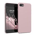 kwmobile Case Compatible with Apple iPhone SE (2022) / iPhone SE (2020) / iPhone 8 / iPhone 7 Case - TPU Silicone Phone Cover with Soft Finish - Vintage Pink
