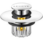 LEKEYE Tub Stopper | Shower Drain Hair Catcher | Pop-up Drain Stopper with Strainer | Bathroom Bathtub Plug | Drain Protector for 1-1/2 to 1-3/4" Bath Drain Hole