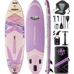 11'6"x35" Inflatable Stand Up Paddle Board 450LBS Weight Capacity Extra Wide Non-Slip Stable Deck Adult SUP with Kayak Seat, Premium Accessories Kit & Backpack – for Yoga, Fishing, Surf Purple