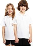 Listers Schoolwear Age 3-16 White 100% Cotton School Plain Polo Shirt Short Sleeve Childrens Boys Girls P.E.