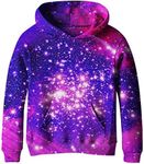 SAYM Girls' Galaxy Fleece Pockets Sweatshirts Jacket Pullover Hoodies Medium / US10-12,8-11 Years Old Color1