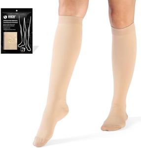 VARCOH Compression Socks for Women, Compression socks Men, Compression Socks Knee High, Best for Improve Varicose Veins,Leg Blood Circulation (XL,Beige)