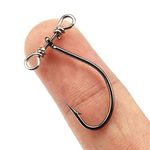 Unclesport 50 Pieces SpinShot Drop Shot Hook Swivel Fishing Hooks High Carbon Steel Fishhook Worm Hook for Feeder Carp Bass Perch Catfish