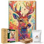 Playhills Spirit Animal The Majestic Deer Wooden Jigsaw Puzzle (500 Pieces) for Children and Adults 13+ Years| Perfect Puzzle for Party and Family Activity Games