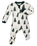 ZIPPYJAMZ Organic Baby Footed PJ's w/Inseam Zipper for Quicker and Easier Diaper Changes (0-3 Months, Love You FIRever)