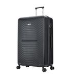 FLYMAX XL 32" Extra Large 4 Wheel Suitcases Spinner Lightweight Luggage ABS Travel Cases Black 125 Litre