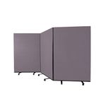 Panelwarehouse Large Mobile Triple Screen Room Divider partition, Woolmix Fabric Grey - 11 Colours