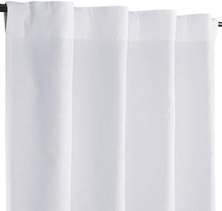 Bedding Craft,White Curtain,Curtains 96 inch,White Cotton Curtains,White Curtains,Curtain,Tab Top Curtains, White Drapes,96" Long Curtains,Bed Room Curtains 50x96 Set of 2