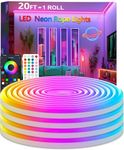 20Ft Neon Rope Lights,Flexible Led Rope Lights Control with App/Remote,Multiple Modes Rope Lights,IP67 Outdoor Waterproof,Music Sync Light Strip for Bedroom