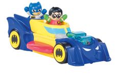 Toomies DC Comics Batman E73262 3 in 1 Vehicle Transforms into Mini Batmobile and Jet, Engine Popping Effect, Flywheel Drive Push Along, from 12 Months