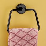 iSTAR Stainless Steel Towel Ring/Napkin Ring/Towel Holder/Towel Hanger/Towel Holder for Washbasin and Napkin Holder Stand for Kitchen, Bathroom Square (Black Finish, Pack of 1)