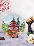 KOLOROBIA Wall Plate (Matt)|Stand & Metal Hook| European Architecture Germany|Hanging Wall Plate| 10inch|Gift Box Packaging |Ceramic Wall Plate for Wall Décor I Home Décor I Living Room I Office