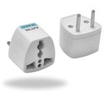 Hi-PLASST India to Europe Converter Plug (Pack of 2) Type C 2 Pin Power Plug Adapter Converter, Universal Socket, 2pin to 3pin Conversion Denmark • Switzerland • Italy • Brazil • S.Africa • Israel