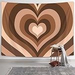 Brown Hearts Tapestry Wall Hanging 