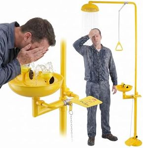Claw road ANSI Z358.1 Certified 304 Stainless Steel Emergency Shower & Eye Wash Station, Pre-Assembled & Tested, Wall Mount/Free Standing for Industrial & Laboratory