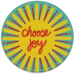 Udinaz Positive Quote Choose Joy Retro 70s Hippie Round Non-Slip Rubber Mousepad 7.9″×7.9″ for Wireless Mouse Laptop Computer Gaming Office Dorm Home Desk,Girls Women Teens Gifts