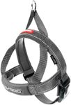 EzyDog Quick Fit Dog Harness – No Pull Harness for Training, Everyday Walking, and Easy Control - Adjustable Fit, Reflective, and Padded (Medium, Gray)