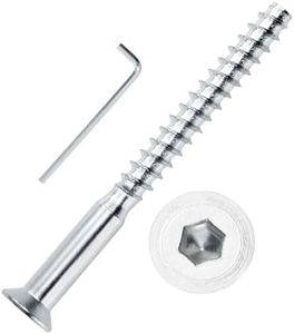 Confirmat Screws, 8 PCs M7 x 75mm, Hex Socket Drive Countersunk Self-Tapping Furniture Connecting Screw for IKEA Part 131348