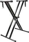 RockJam Adjustable Keyboard Stand with Locking Straps & Quick Release Mechanism, Black, (45.47 x 101.09 x 6.6 cm)