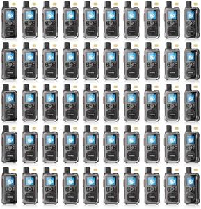 Global Lifetime Free Rapid Walkie Talkies Unlimited Range, Long Range Two Way Radio 4G LTE PoC with 2 Magnetic Fast Charging Bases, SOS Alert for Family, Outdoor, Logistics(50 Pack with SIM Cards)
