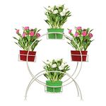 MAGIC MATELS Iron White Pot Stand,Flower Pot Stand, Flower pots for Garden, Iron Stand, Iron Stand for Plants, Iron Stand for pots,