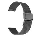 Ewatchaccessories 22mm stainless Steel Black Interchangeble Watchband Strap Mesh Bracelet Adjustable Metal Strap-1