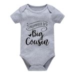 Promoted to Big Cousin Baby Onesie Funny Newborn Creeper Novelty Cousin Baby One-Piece Bodysuits Gift for Infant