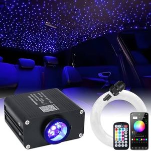 16W Car Home Starlight Headliner Kit, Twinkle & Sound Activate RGBW Fiber Optic Lights with APP & Remote Control, Star Lights for Ceiling Decoration, 600 pcs 13.1ft