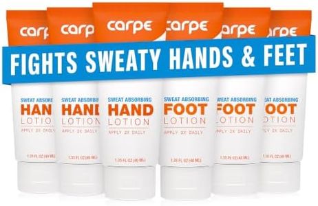 Carpe Sweat Absorbing Hand and Foot Lotion Bundle (3 Hand and 3 Foot Tubes), Stop Sweaty Hands and Sweaty, Smelly Feet, Dermatologist-Recommended