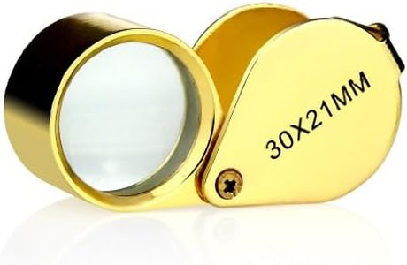 iKKEGOL 30 X 21mm Glass Jeweler Loupe Loop Eye Magnifier Magnifying Magnifier Metal Body (Gold)