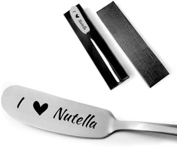 FZTUON Funny Butter Knife, I Love Nutella Stainless Steel Engraved Butter Cheese Knives, Peanut Butter Breakfast Spreader for Peanut Butter Lovers, Sandwich Bread Toast Butter Lover