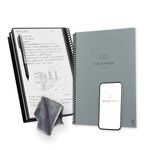 Rocketbook Smart Reusable Notebook - Lined Eco-Friendly Notebook with 1 Pilot Frixion Pen & 1 Microfiber Cloth Included - Deep Space Gray Cover, Letter Size (8.5" x 11")