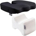 5 STARS UNITED Seat Cushion for Desk Chair and Knee Pillow for Side Sleepers - 100% Memory Foam, Bundle