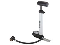 Schwinn Air Sport Pro, Mini Foot to Floor Frame Bike Pump, With Pressure Gauge, Pumps 120 Max PSI, Dual Head Fits Both Schrader and Presta Valve Types, Silver