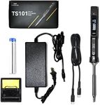 Original 65W TS101 Electric Soldering Iron Kit,Mini Digital Soldering Station,Adjustable Temperature,Programmable smart chip,Fast Heating BC2 Solder Tip,24V Power Supply, USB Type C Cable,Solder wire