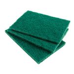 Lola Products Pot Brite Scouring Fiber Pad | Long Lasting Nylon & Polyester Non-Woven Scrub Pad | Heavy Duty 4" X 6" Cleaning Pads | Removes Grease & Baked-On Foods | Rust Proof | Green Color | 3 Pack