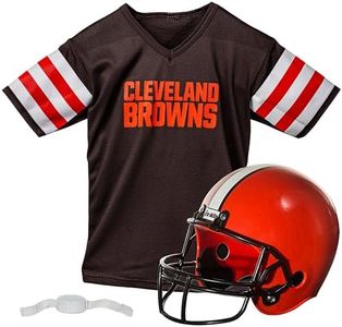 Franklin Sports NFL Cleveland Browns Kids Football Helmet and Jersey Set - Youth Football Uniform Costume - Helmet, Jersey, Chinstrap - Youth M