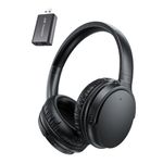 PROW Easy One-Button Exclusively TV Headphones for Seniors, Rechargeable, Loud Clear Wireless Bluetooth Headset for Mild Hearing Loss Private Watching with USB/Optical/RCA/3.5mm
