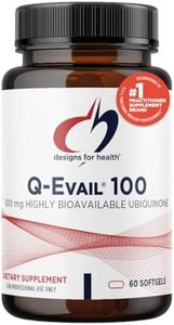 Designs for Health Q-Evail 100-100mg CoQ10 Highly Bioavailable Ubiquinone - Coenzyme Q10 with MCT + Mixed Tocopherols to Promote Superior Absorption - Non-GMO (60 Softgels)