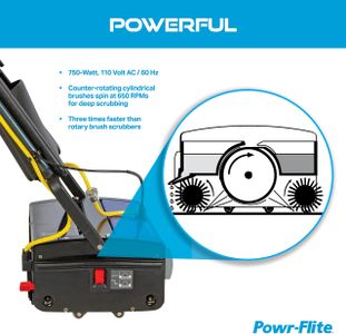 Powr-Flite Multiwash 14" Commercial Floor Scrubber – Hard & Soft Surface Cleaner