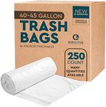 40 to 45 Gallon Trash Bags - 250 Count - 40" x 48" Clear Plastic Garbage Bags Tall Can Liners - Cleaning Products for Bulk Trash, Restaurants, Healthcare, Offices, Contractor, Commercial, Industrial