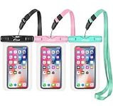 AiRunTech Waterproof Case, 3 Pack IPX8 Waterproof Phone Pouch, Dustproof Dry Bag with Lanyard for iPhone 14/13/12/11 Pro XS MAX XR X 8 7 6 Samsung Galaxy S22 S20 S10 S9 S8 and More Up to 7.0 Inches