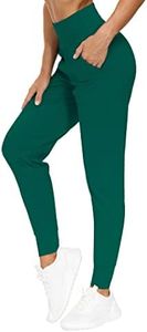 THE GYM PEOPLE Women's Joggers Pants Lightweight Athletic Leggings Tapered Lounge Pants for Workout, Yoga, Running (Large, Dark Green)
